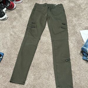 Blank NYC green jeans with zippers